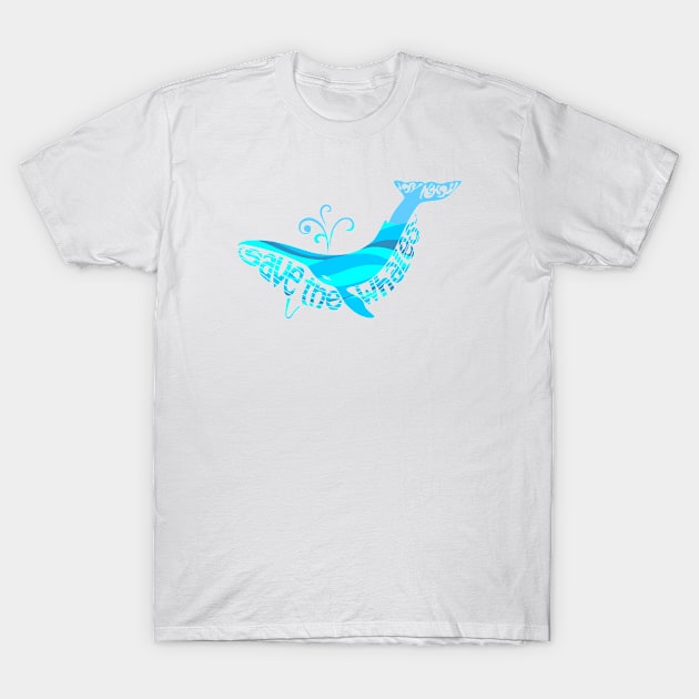 Save the Whales Light Blue T-Shirt by justarts